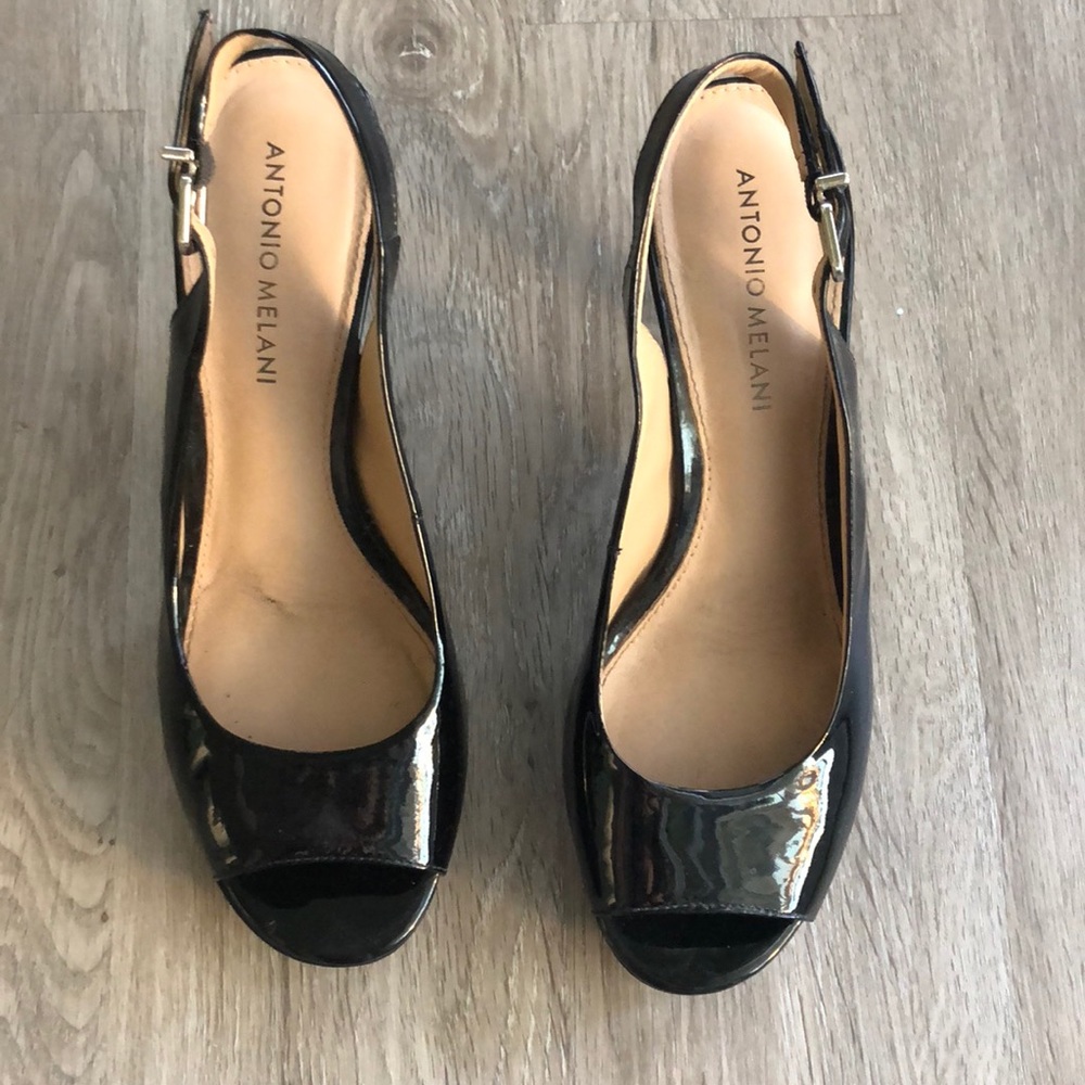 Antonio Melani black patent heels